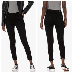 7FAM Gwenevere Black Mid-Rise Ankle Skinny Jeans